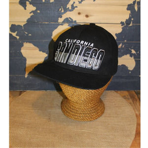 Black White brand California San Diego embroidered front baseball cap